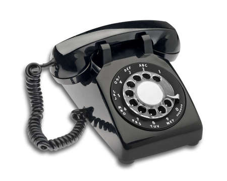 Antique dial black phoneの写真素材