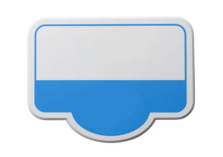 Blue identity badge on white, isolatedの写真素材