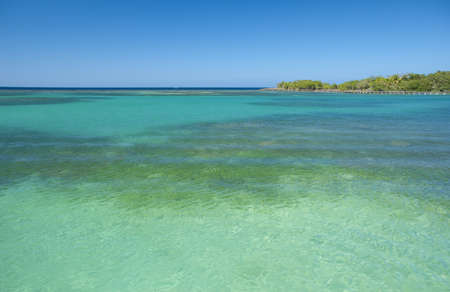 Beach and tropical sea in the caribbeanの写真素材