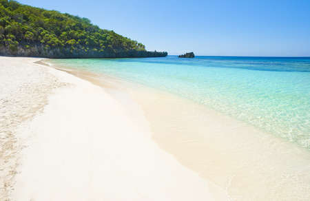 Beach and tropical sea in the caribbeanの写真素材