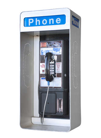 Outdoor public phone,isolatedの写真素材