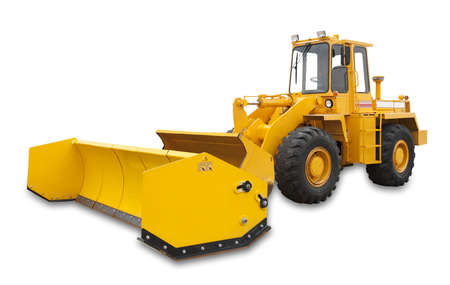 Snowplow excavator, isolatedの写真素材