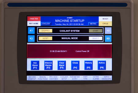 Control panel screen from a machine shop latheの写真素材