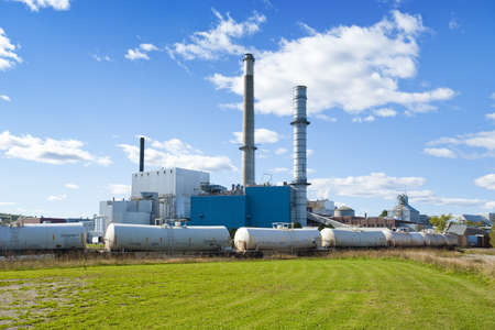 Paper mill in Bucksport, Maine, USAの写真素材