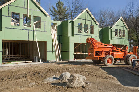 Small condo construction in the suburbsのeditorial素材