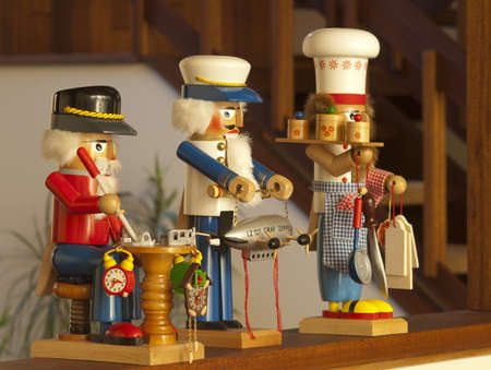 Nutcrackers shot with limited depth of field on living room divide