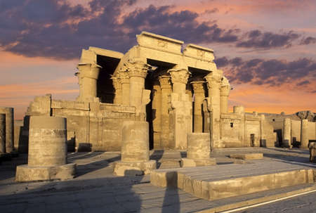 Kom Ombo temple on the Nile river in Egyptの写真素材