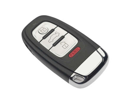 Car key solely electronic with no metal insert, isolatedの写真素材
