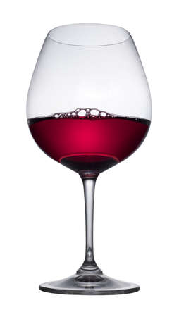 Red wine glass on white. isolatedの写真素材
