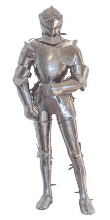 A vintage european full body armor suit, isolatedの写真素材