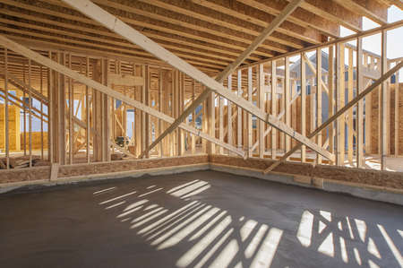 new house interior framingの写真素材