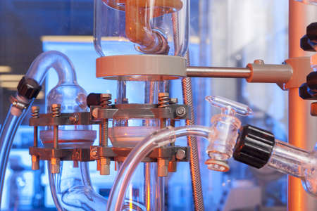 Bio chemistry glassware backgroundの写真素材