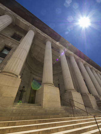 View of imposing Greek revival building   public gov  bldg  の写真素材