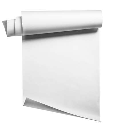 Paper roll on white, isolated with clipping pathの写真素材