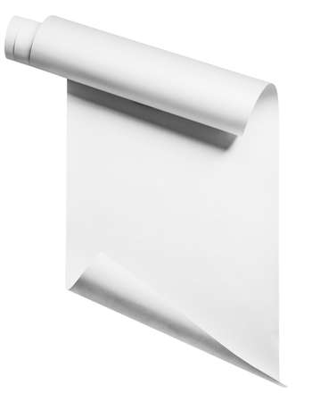 Paper roll on white, isolated with clipping pathの写真素材
