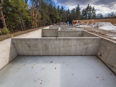 Concrete foundation for new housesの写真素材
