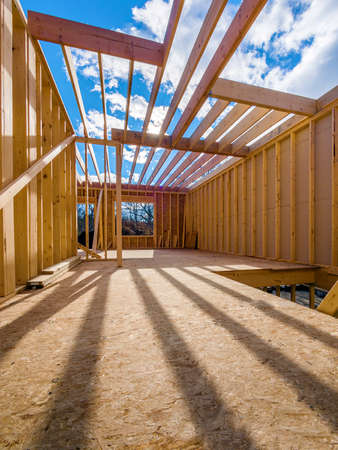 New framing construction of a  houseの写真素材