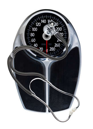 scale and stethoscope の写真素材