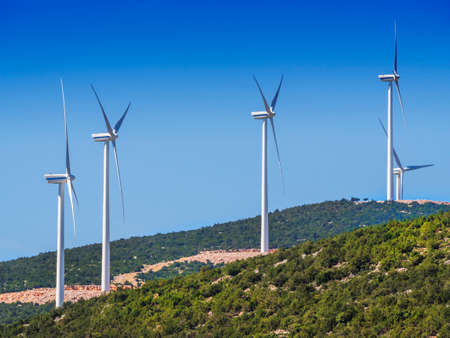 Wind turbines on hill