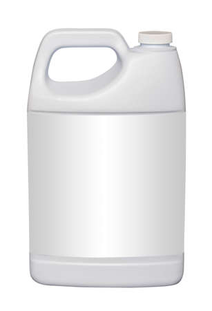 Gallon plastic jug, isolated with empty labelの写真素材