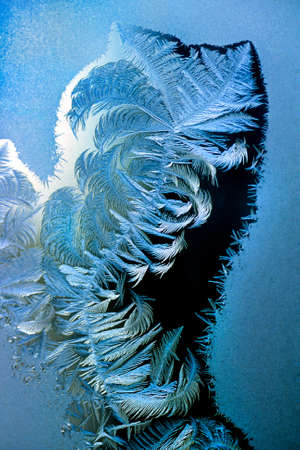 Close up of frost of a window paneの写真素材