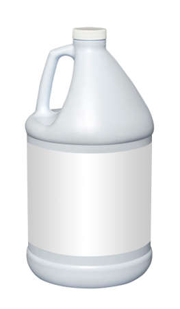 White gallon plastic jug, isolated with clipping pathの写真素材