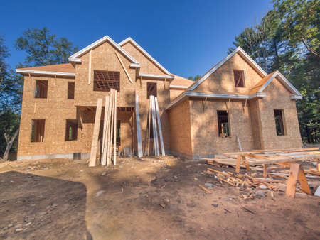 New house exterior constructionの写真素材