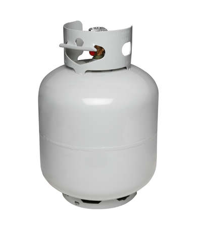 Propane gas cylinder, isolated on whiteの写真素材