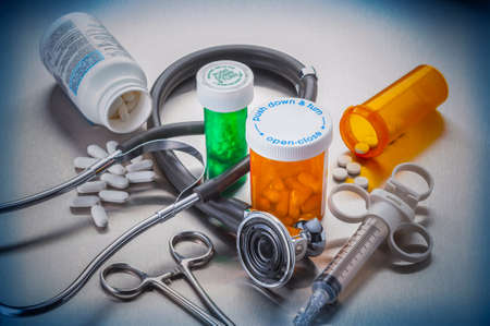 Medical tools used by doctors and nurses in the care of hospitalized patientsの写真素材