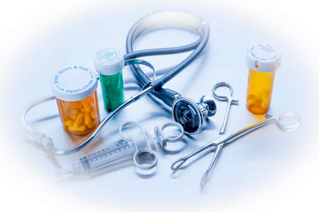 Medical tools used by doctors and nurses in the care of hospitalized patientsの写真素材