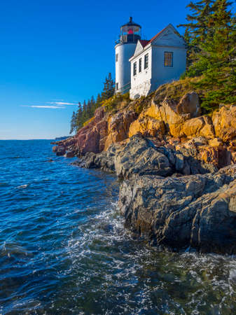 Bass harbor lighthouse, Maineの写真素材
