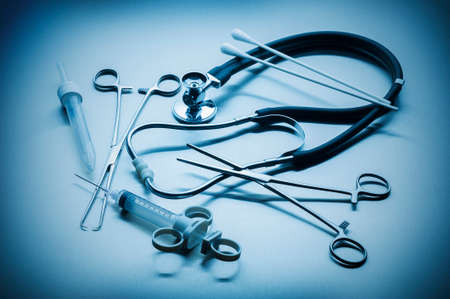 Medical instruments used by doctors in hospitalsの写真素材