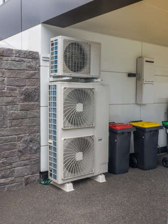 Air conditioning and heating unit for a residential houseの写真素材