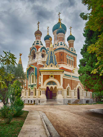 The St Nicholas Orthodox Cathedral in Nice, Franceの写真素材