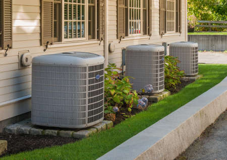 Heating and air conditioning inverter used to heat and cool condosの写真素材