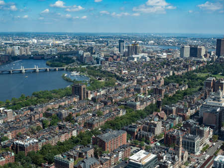 View of Back Bay and the Charles River in Boston Massachusetts.のeditorial素材