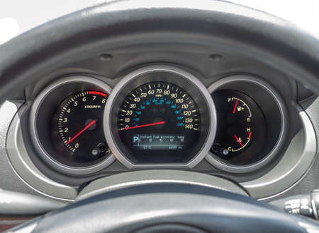Car dashboard instrument dialsの写真素材
