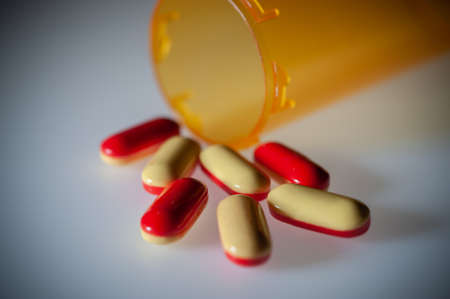 Prescription pills in orange plastic bottle
