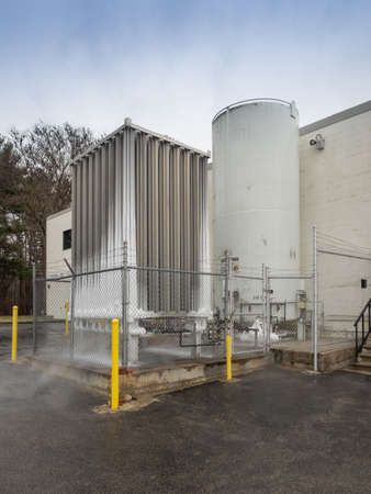 Chemical and liquid nitrogen storage tanksの写真素材