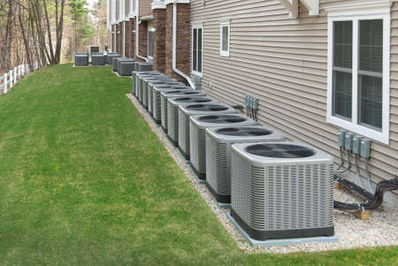 Outdoor air conditioning and heat pump unitの写真素材