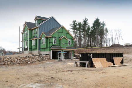 Almost  finished new house constructionの写真素材