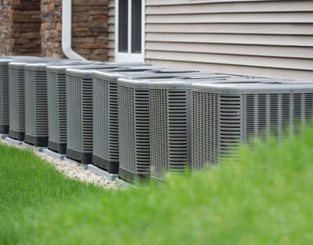 Outdoor air conditioning and heat pump unitの写真素材