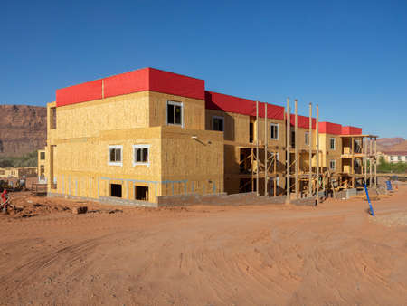 New apartment complex being builtの写真素材