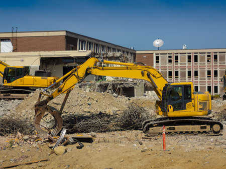 Building being demolishedの写真素材