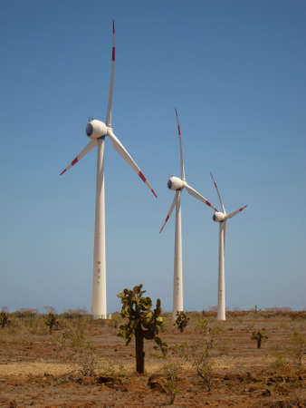 Wind power in the desertの写真素材