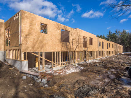 Exterior of new condominium constructionの写真素材