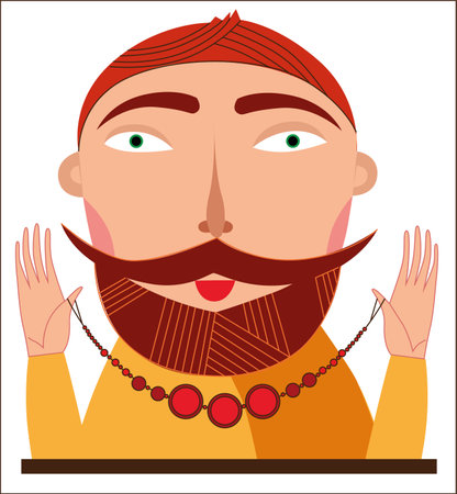 Jewelry seller on a white backgroundのイラスト素材