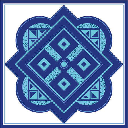 Geometric ornament is inscribed in a square on a white backgroundのイラスト素材