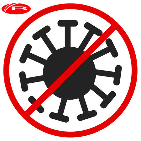 illustration coronavirus 2019-nCoV, Covid-19. Coronavirus outbreak concept. Covid-19 coronavirus infection.Virus covid-19 cell icon. Stop corona.のイラスト素材