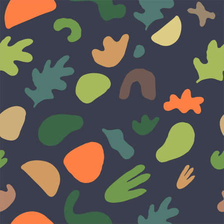 Seamless pattern with fluid organic shapes in muted colors. Vector EPS10 illustrationのイラスト素材